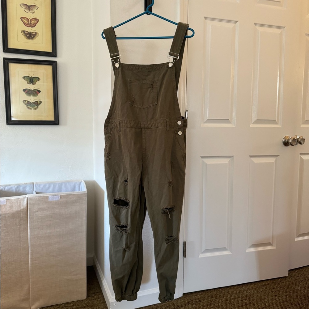 Olive green overalls